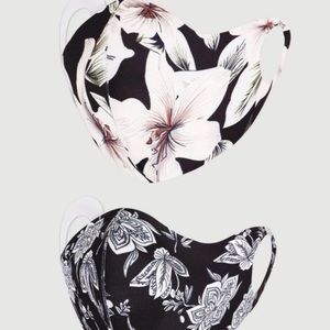 2pcs floral print face masks